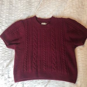 Cropped knit sweater
